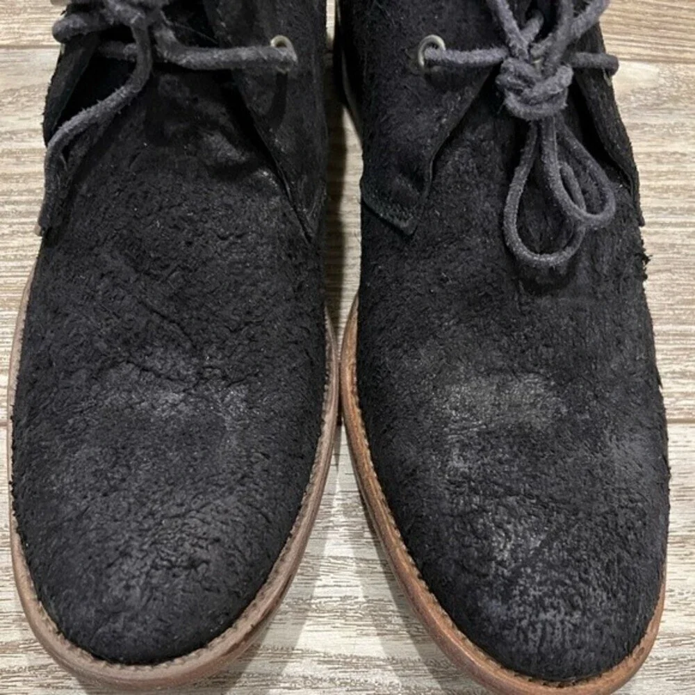 NIB AllSaints Ridge Waxed Suede Desert Chukka Boots Black US 9